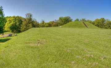 View of largest mound at Emerald Mound