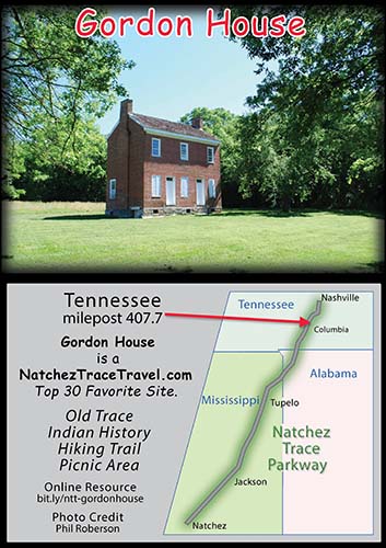 Gordon House and Duck River Ferry Site - Milepost 407.7 - Natchez Trace