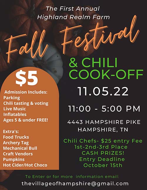 Fall Festival and Chili Cook-Off - Hampshire, Tennessee