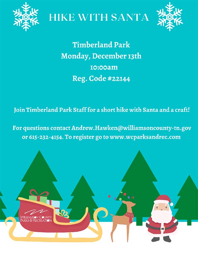 Hike with Santa at Timberland Park - Franklin, Tennessee