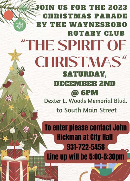 Waynesboro Christmas Parade 2022 Waynesboro Rotary Christmas Parade - Waynesboro, Tennessee -  Natcheztracetravel.com