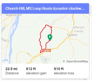 Church Hill Loop Route - counter clockwise