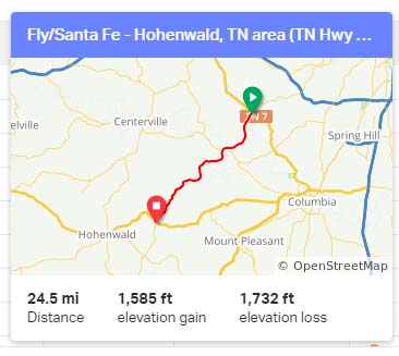 Fly/Santa Fe - Hohenwald, Tennessee - north to south