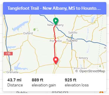 Tanglefoot Trail - north to south