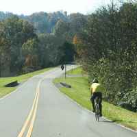 Tennessee - Cyclist near the Jackson Falls exit.