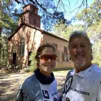Posing for a selfie in front of historic Rocky Springs Methodist Church.