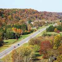 Natchez Trace Parkway: Nashville - Franklin | A mid-morning view looking west from the top of the Double Arch Bridge. 