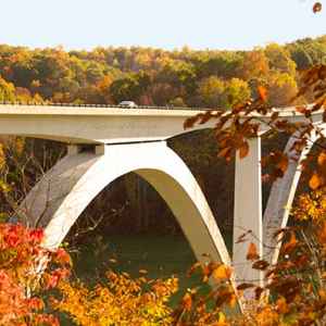 Fall foliage at the Double Arch Bridge.