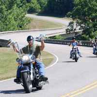 Tennessee - Motorcycles on the S curve north of Leiper's Fork