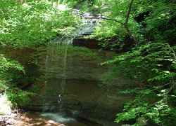 View of lower falls at Fall Hollow Waterfall.