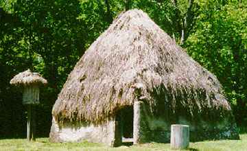 A reconstructed Natchez Indian house.