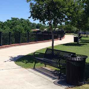 Benches are placed along the trail.