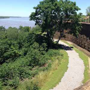 View of the trail at the base of the bluff. 