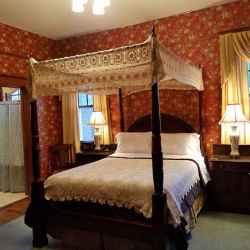 Red Room with a queen size bed.