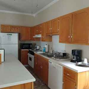 Guests have use of a fully equipped kitchen at Bear Creek Saloon Guesthouse.