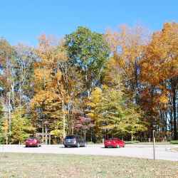 Parking area and trailhead area at Timberland Park.