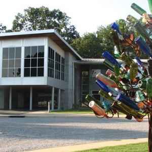Bottle tree in front of the Mississippi Crafts Center.