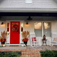 Covered Front Porch with Rocking Chairs