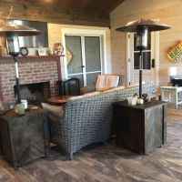 Screened Porch with Fireplace and TV