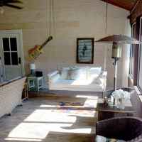 Screened Porch with Fireplace and TV