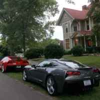 Group of Corvette owners staying at Commodore Inn.