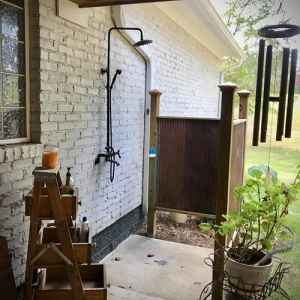 Outdoor shower.......it was GREAT.