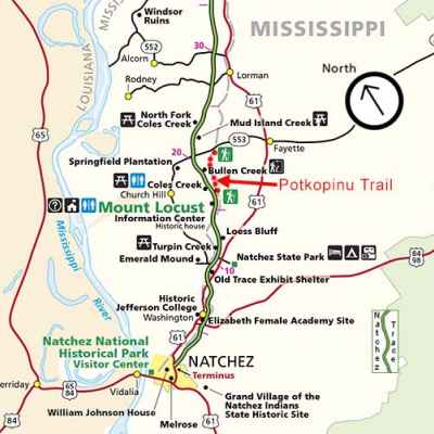 Lorman - Natchez Mississippi Map - Natchez Trace Parkway