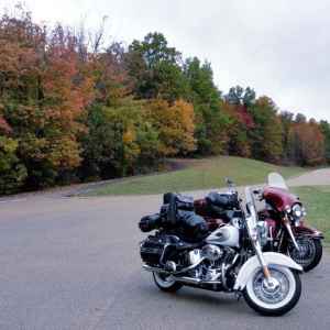 Alabama - Motorcycles at Freedom Hills Overlook - Natchez Trace Fall Foliage - October 28 - Photographer: Sandy Warren