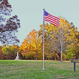 Tennessee - Pioneer Cemetery at Meriwether Lewis - Natchez Trace Fall Foliage - November 1 - Photographer: Peggy Anderson