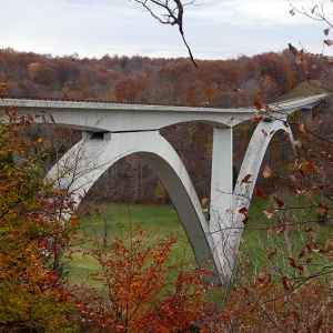 Tennessee - View of Double Arch Bridge - Natchez Trace Fall Foliage - November 10 - Photographer: Shayne Taylor