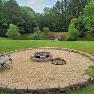Firepit area overlooking the Pond
