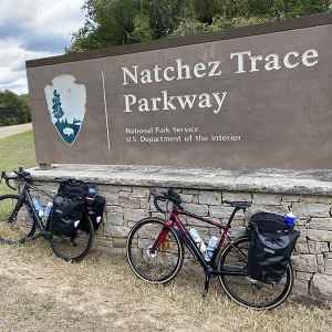 Our bikes at the Southern Terminus.
